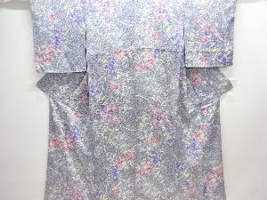 のり散らしに花模様小紋着物